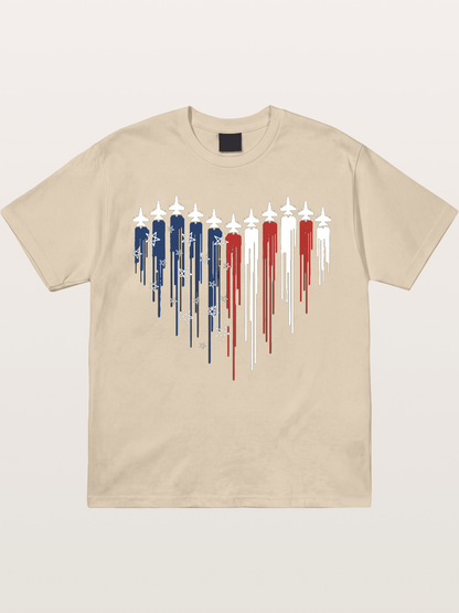 American Flag Paint Drip Design Gildan T-shirt