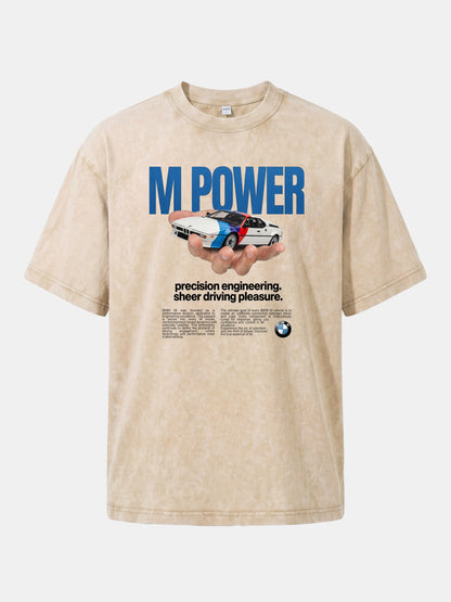 M Power Precision BMW Print Washed T-shirt