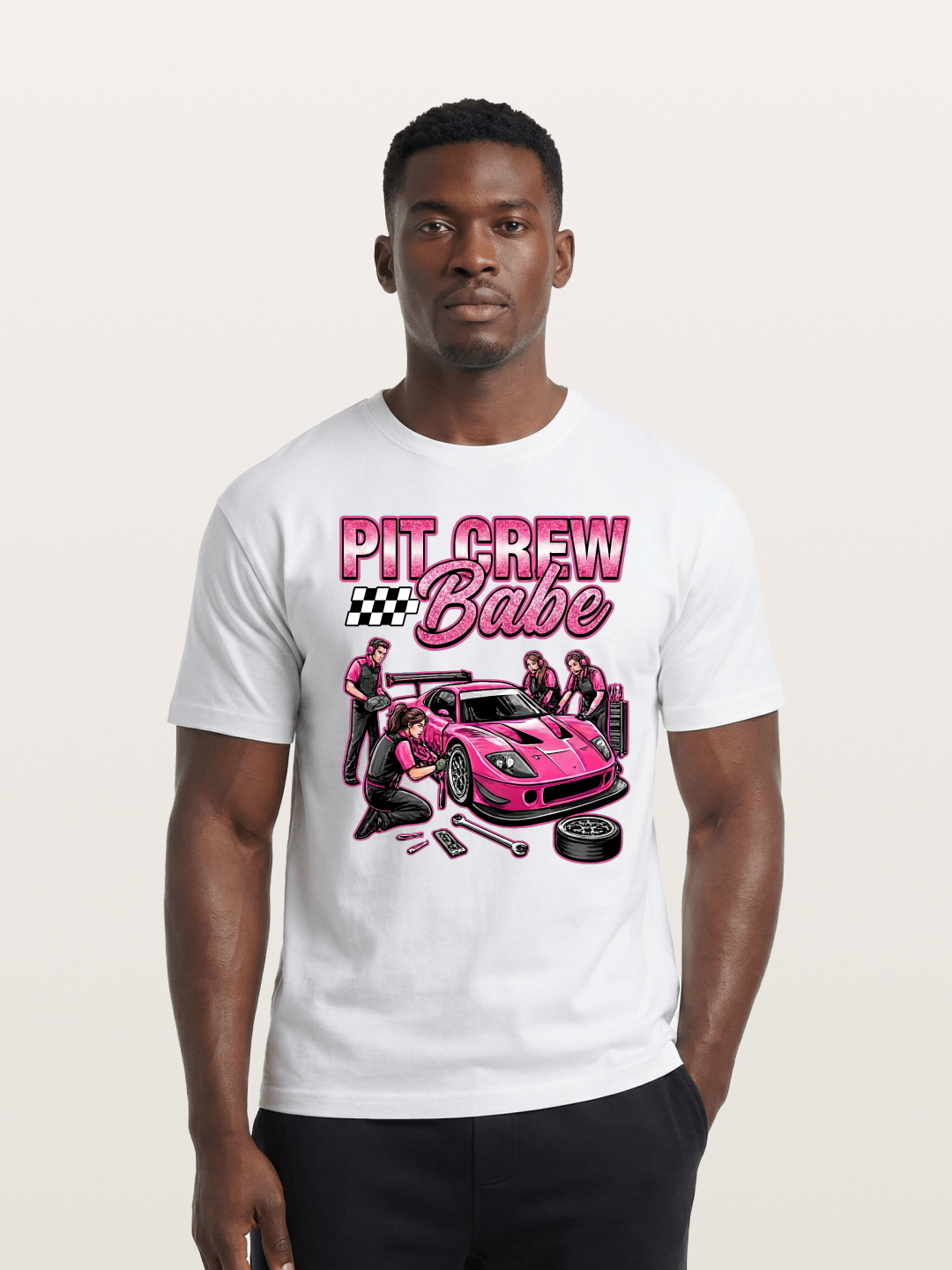 Pit Crew Babe Cotton T-shirt