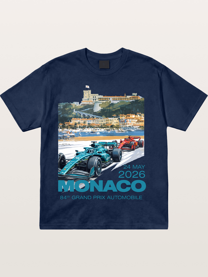 2026 Monaco Grand Prix Race Cars Scene Cotton T-shirt