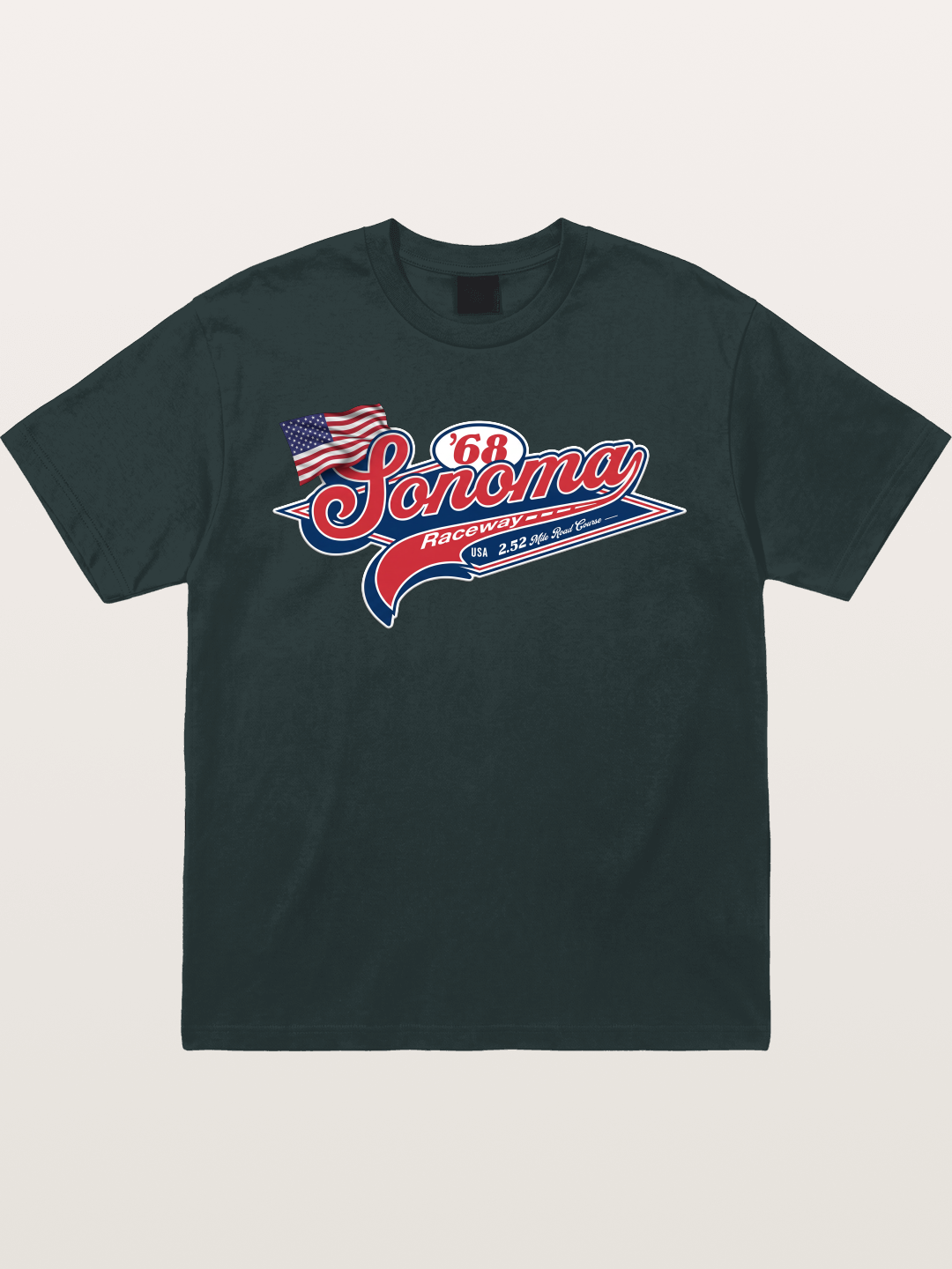 Sonoma Raceway 1968 Vintage Script Gildan T-shirt
