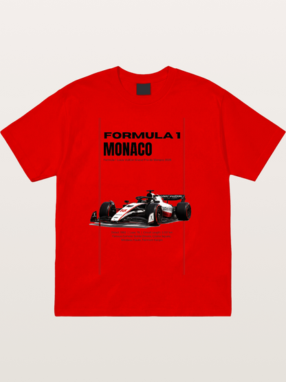 Minimal F1 Monaco Race Card Cotton T-shirt