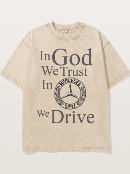 Mercedes Faith Text Art Washed T-shirt