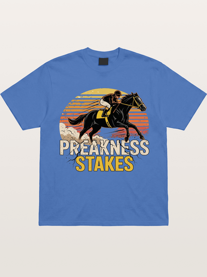 Preakness Stakes Retro Sunset Print Gildan T-shirt