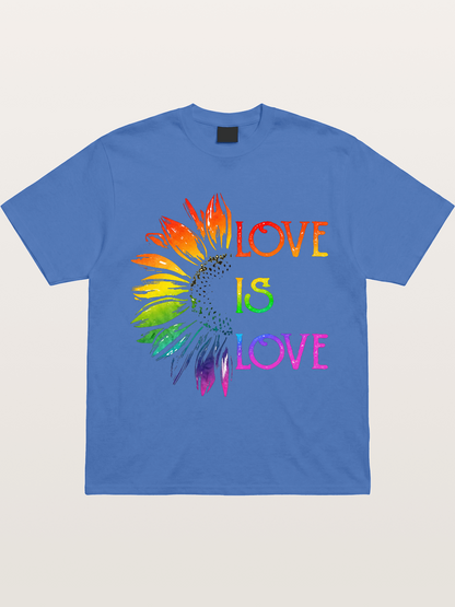 Rainbow Sunflower Love Print Gildan T-shirt