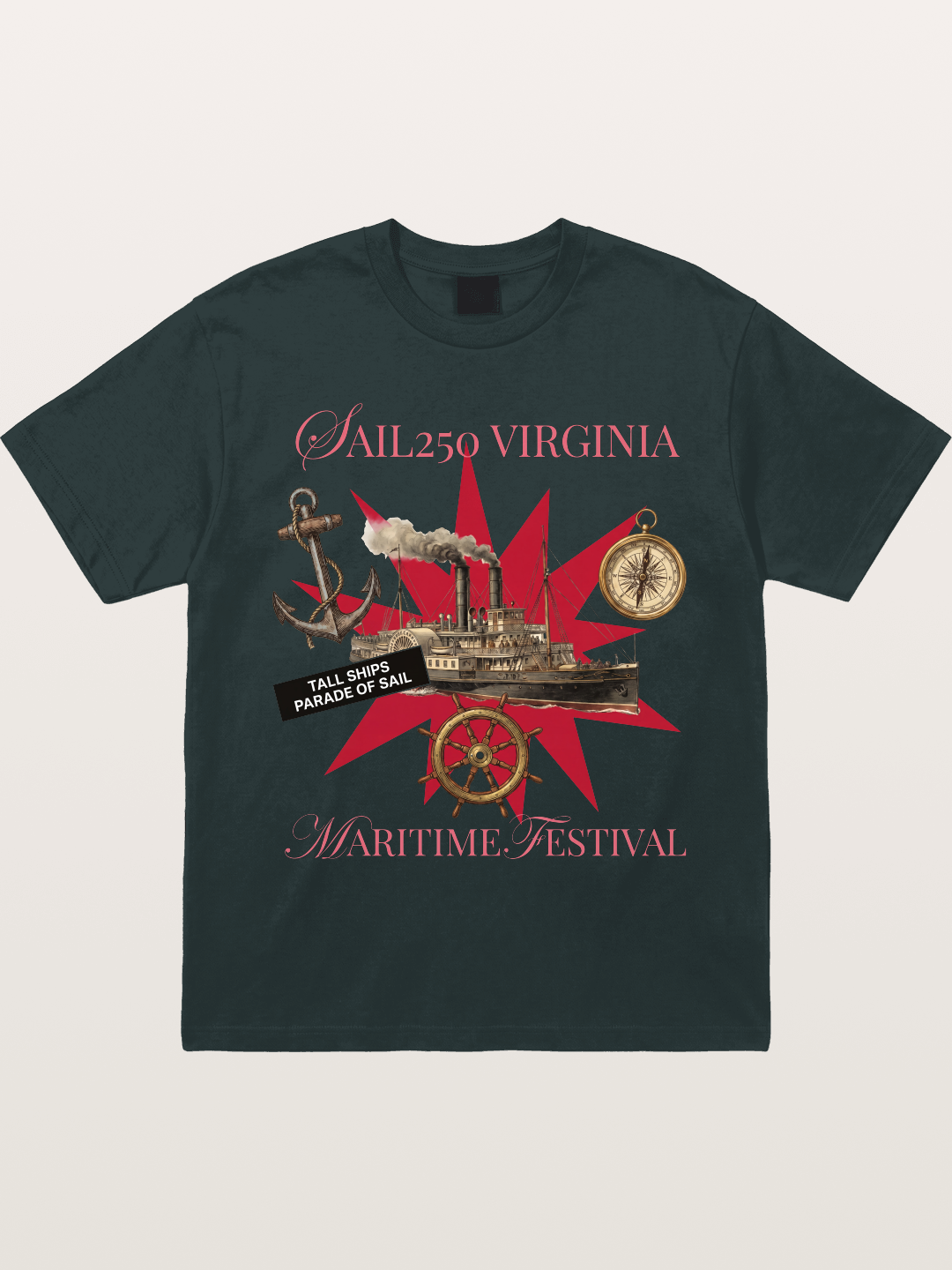 Red Star Tall Ship Festival Art Gildan T-shirt