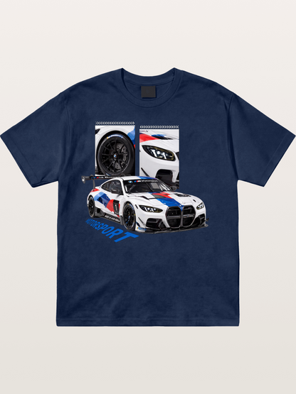 BMW M4 GT Race Car Collage Cotton T-shirt