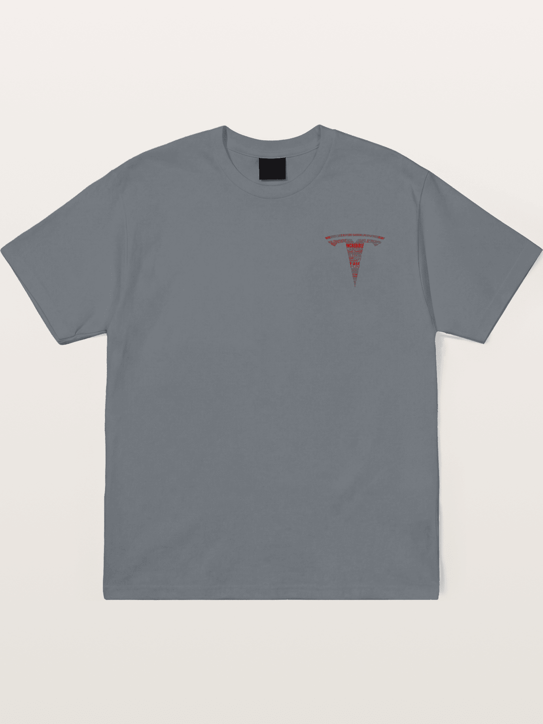 Tesla Word Cloud Heart Print Cotton T-shirt