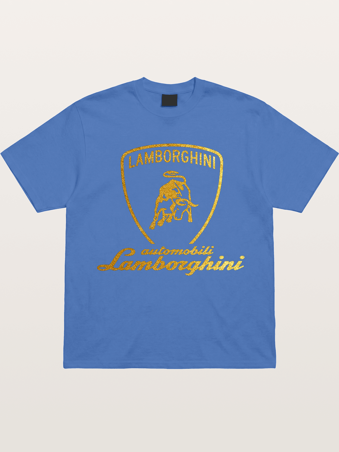 Lamborghini Gold Logo and Bull Shield Gildan T-shirt