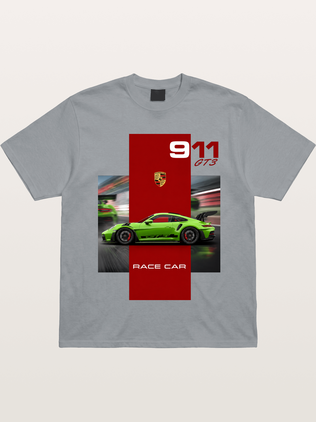 Porsche 911 GT3 Green Race Car Gildan T-shirt