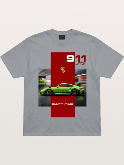 Porsche 911 GT3 Green Race Car Gildan T-shirt