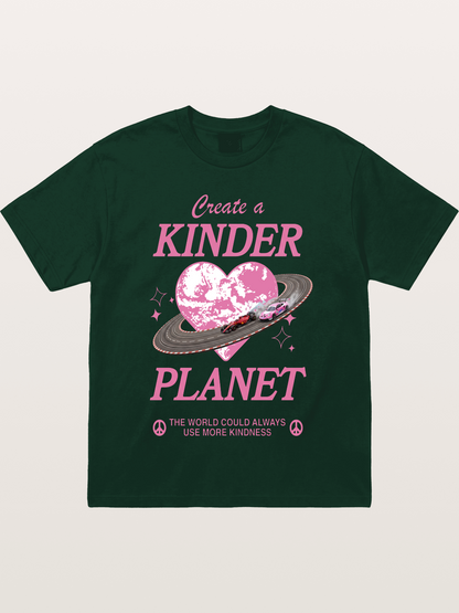Pink Heart Earth Race Gildan T-shirt