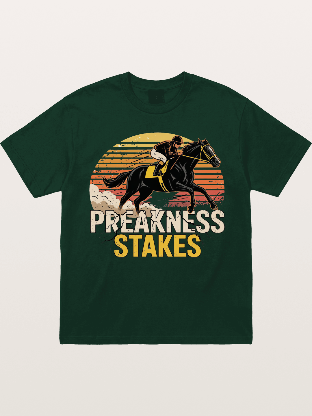 Preakness Stakes Retro Sunset Print Gildan T-shirt