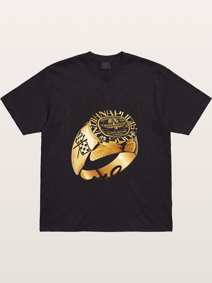 Indy 500 Gold Championship Ring Gildan T-shirt
