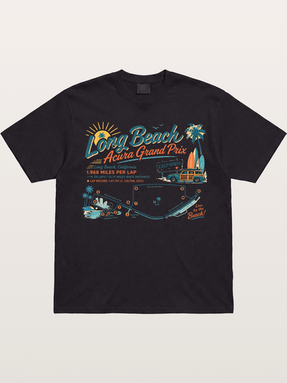 California Long Beach Race Poster Gildan T-shirt