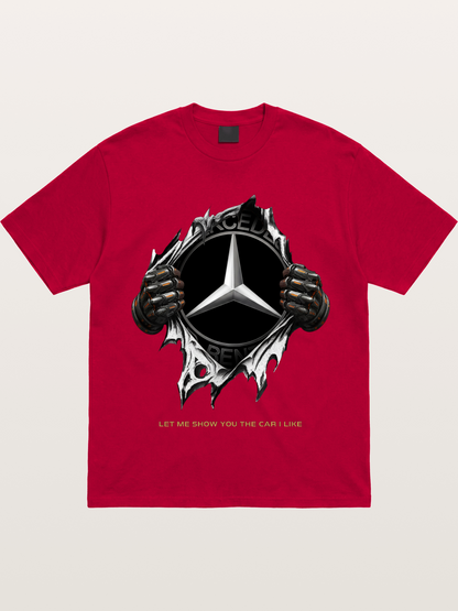 Mercedes Star Crest Tear Through Gildan T-shirt
