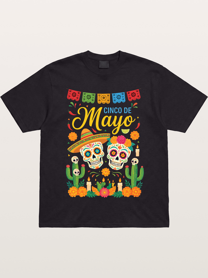 Cinco de Mayo Sugar Skull Fiesta Gildan T-shirt