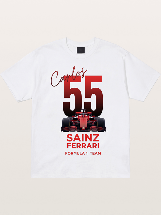 Carlos Sainz Ferrari 55 Art Cotton T-shirt