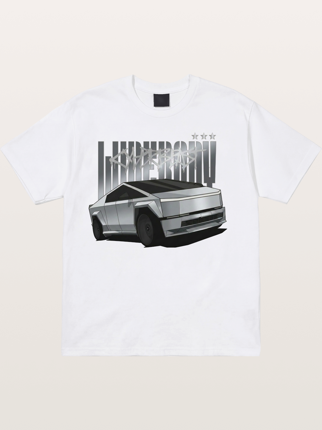 Cybertruck Graffiti Typography Cotton T-shirt