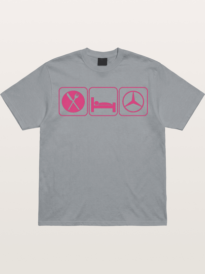 Eat Sleep Mercedes Pink Print Gildan T-shirt