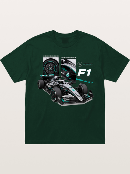 Mercedes Petronas F1 Collage Art Gildan T-shirt