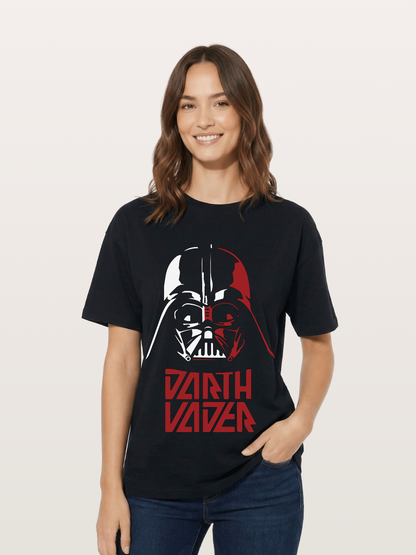 Darth Vader Red White Helmet Cotton T-shirt