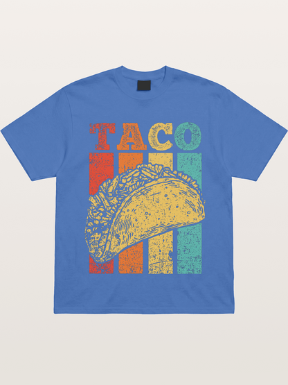 Vintage Taco Retro Stripes Food Gildan T-shirt