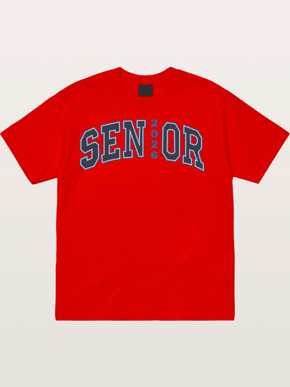 Senior 2026 Varsity Style Text Cotton T-shirt