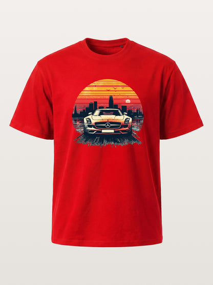AMG Sport Car Retro Sunset Cityscape Cotton T-shirt