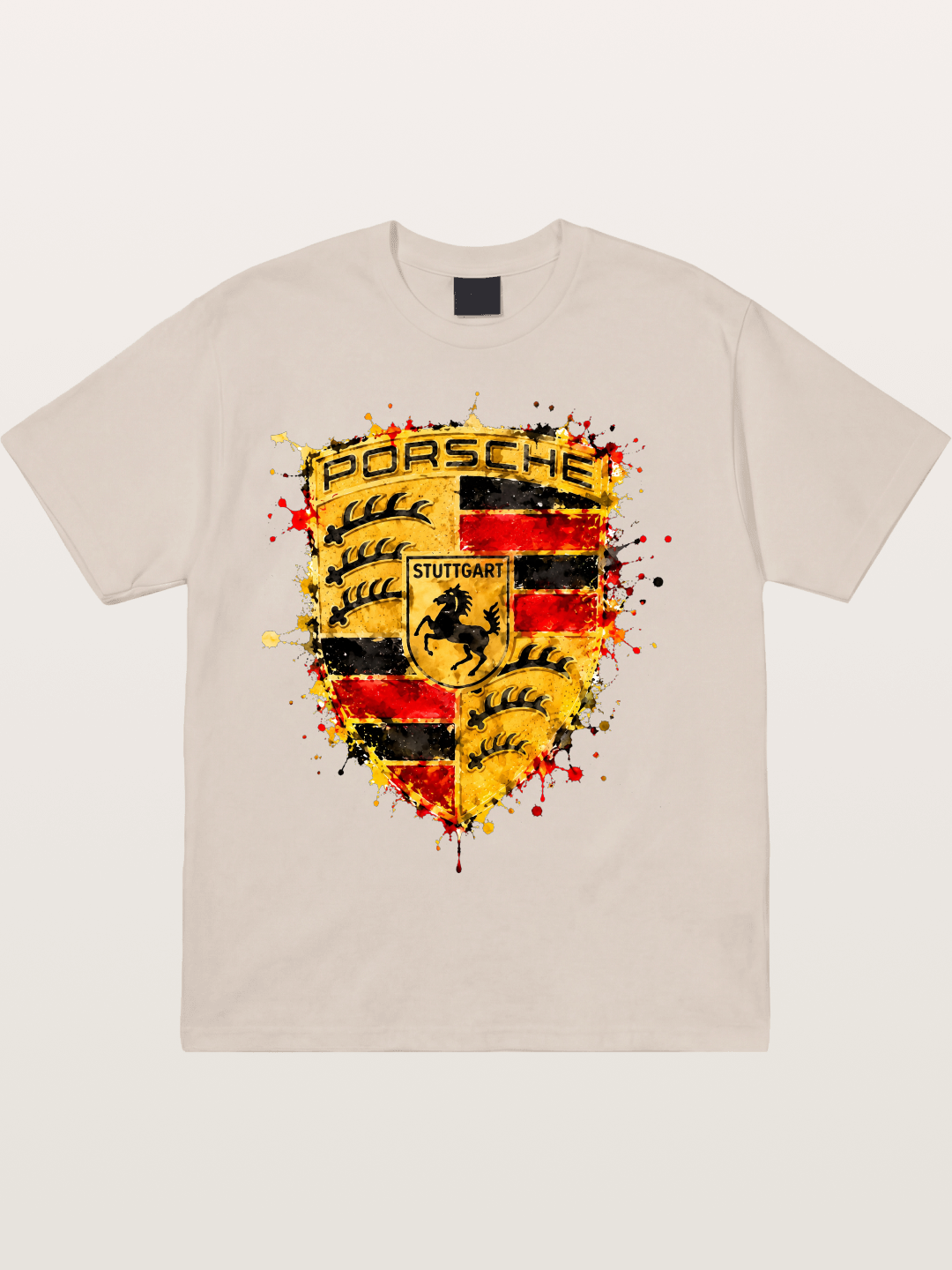 Porsche Splash Crest Design Cotton T-shirt