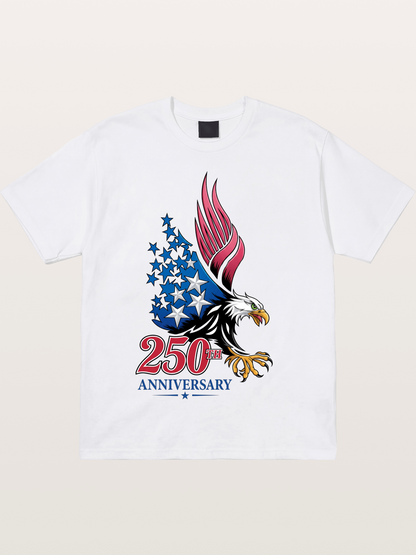 250th Anniversary Eagle Print Cotton T-shirt