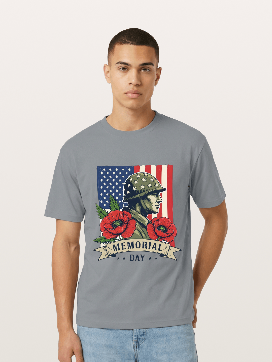 Memorial Day Poppy Soldier Art Gildan T-shirt