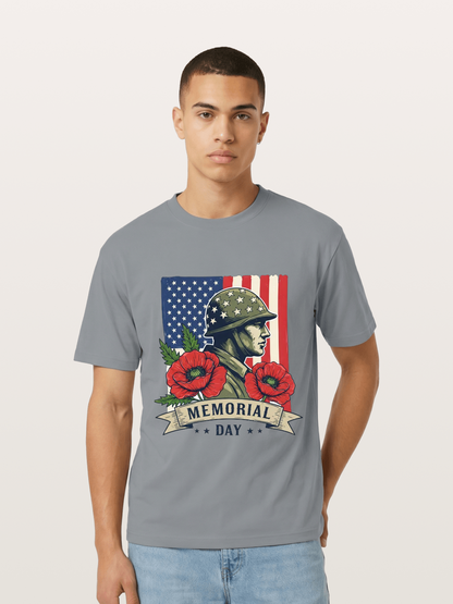 Memorial Day Poppy Soldier Art Gildan T-shirt