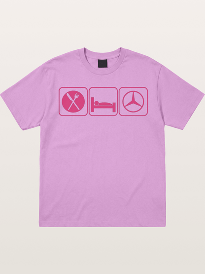 Eat Sleep Mercedes Pink Print Gildan T-shirt