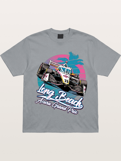 Retro Long Beach Race Graphic Gildan T-shirt