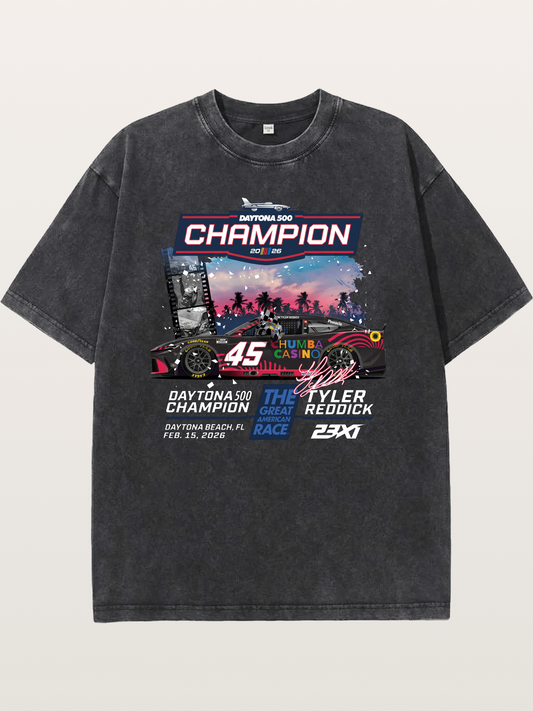 Tyler Reddick 45 Champion Car Art Washed T-shirt