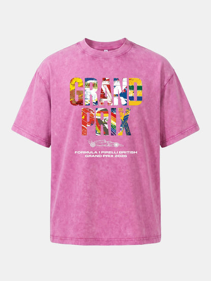 2026 British Grand Prix Multi-Flag Typography Washed T-shirt