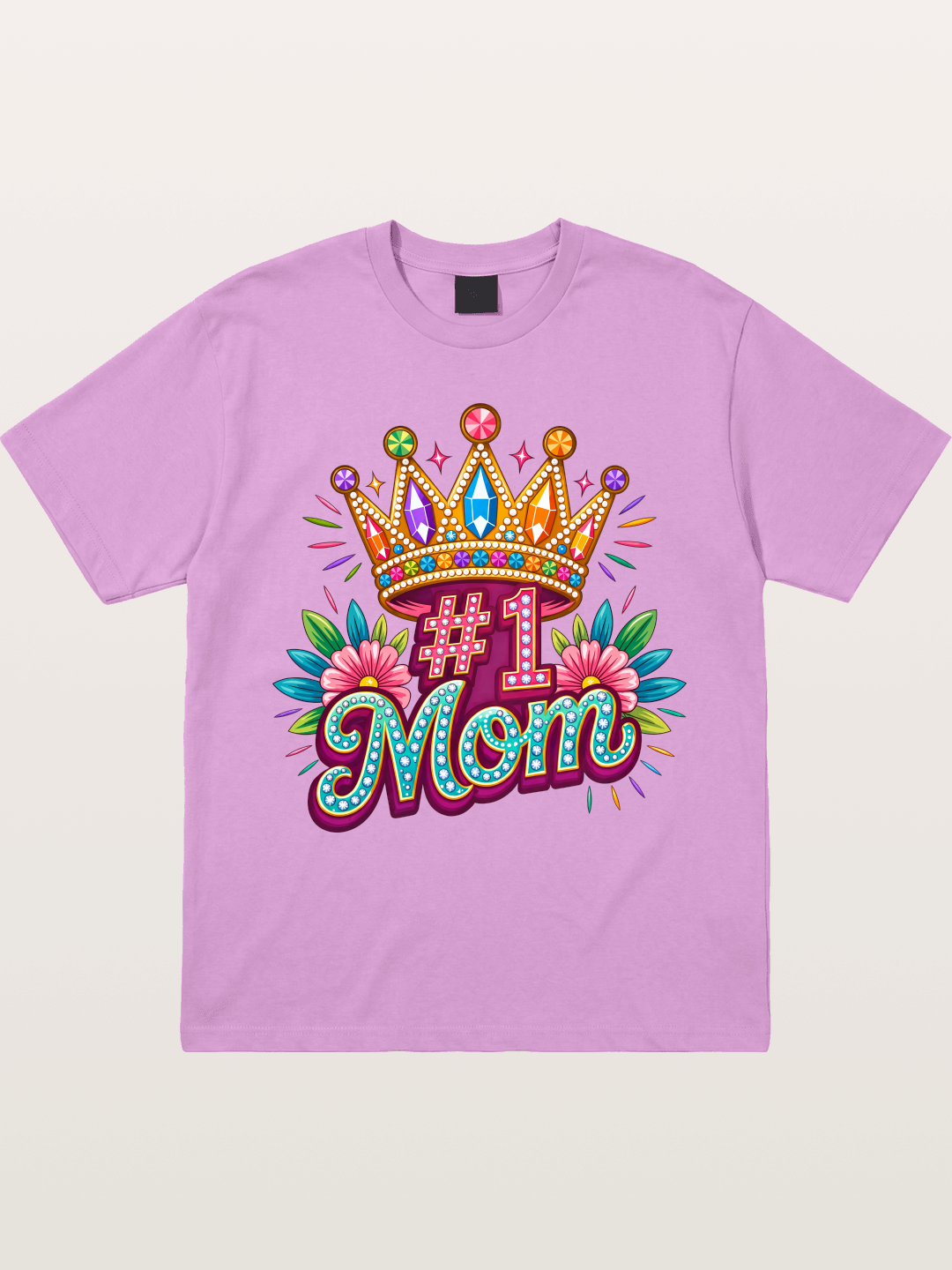 #1 Mom Crown Floral Graphic Gildan T-shirt