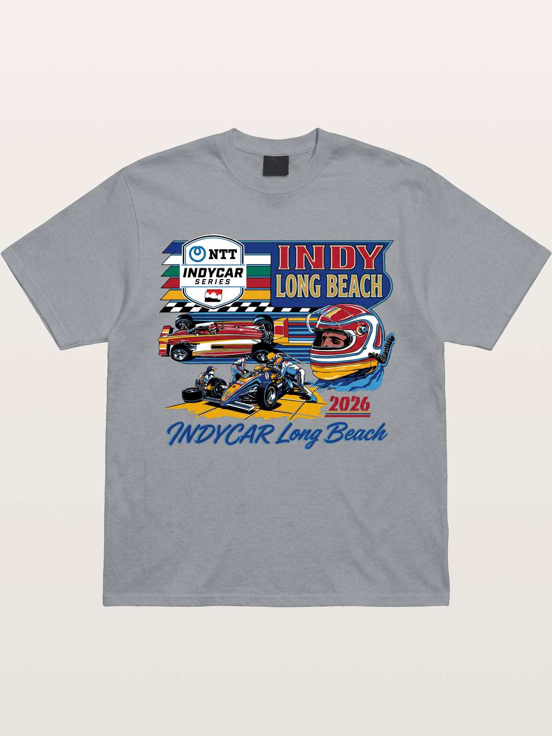 IndyCar Long Beach Vintage Art Gildan T-shirt
