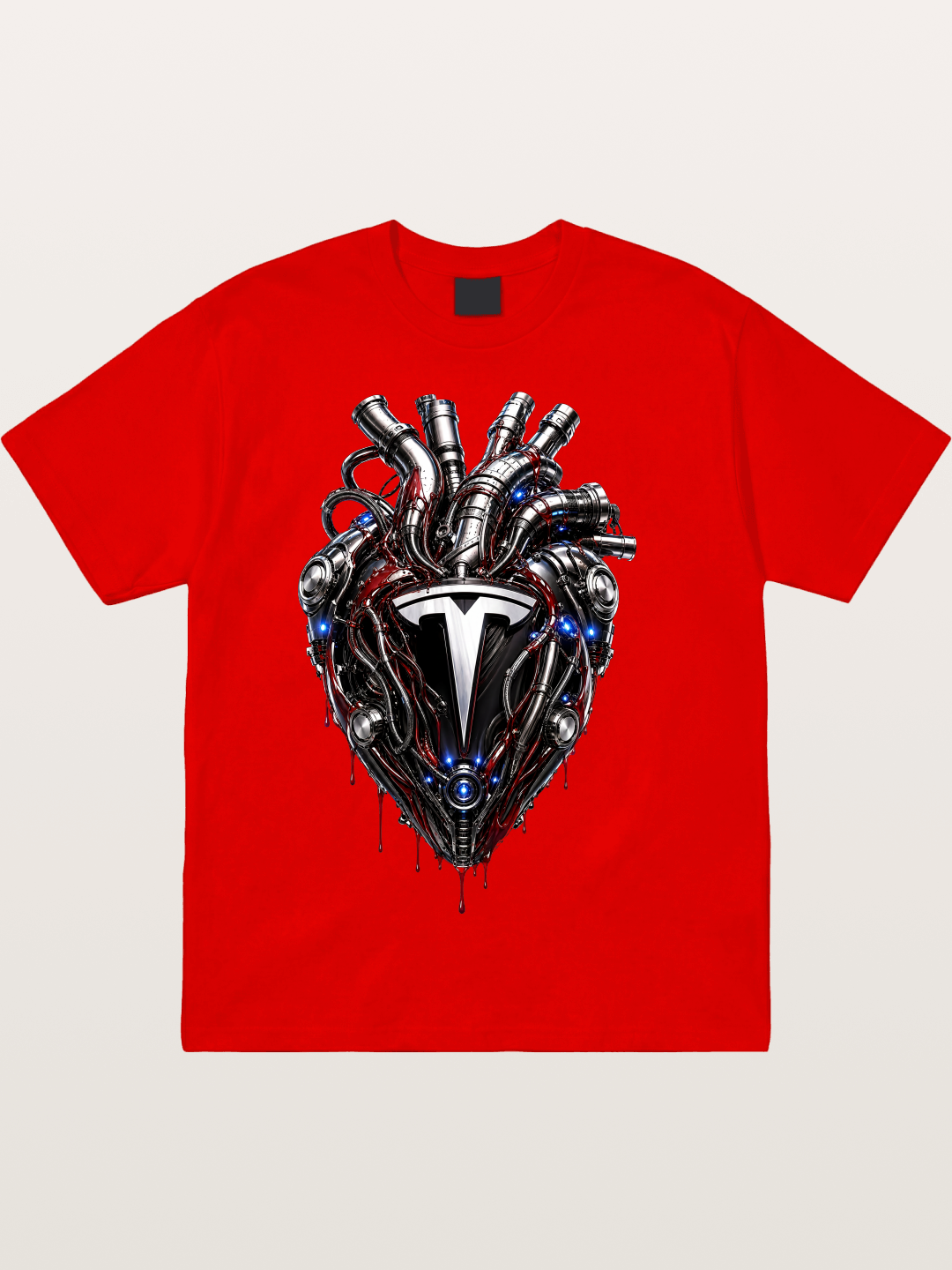 Tesla Mechanical Heart Art Cotton T-shirt
