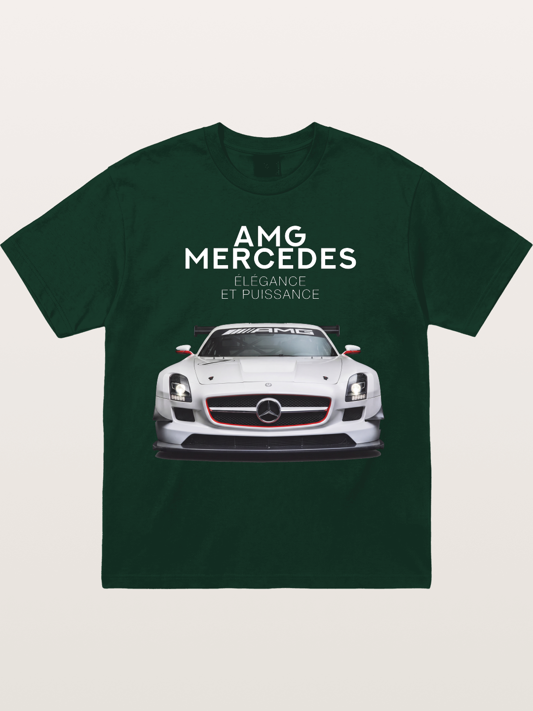 Mercedes AMG SLS White Race Car Gildan T-shirt