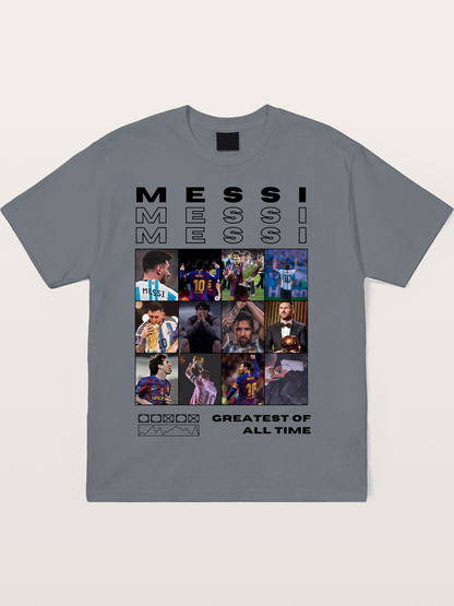 Messi Greatest of All Time Montage Cotton T-shirt