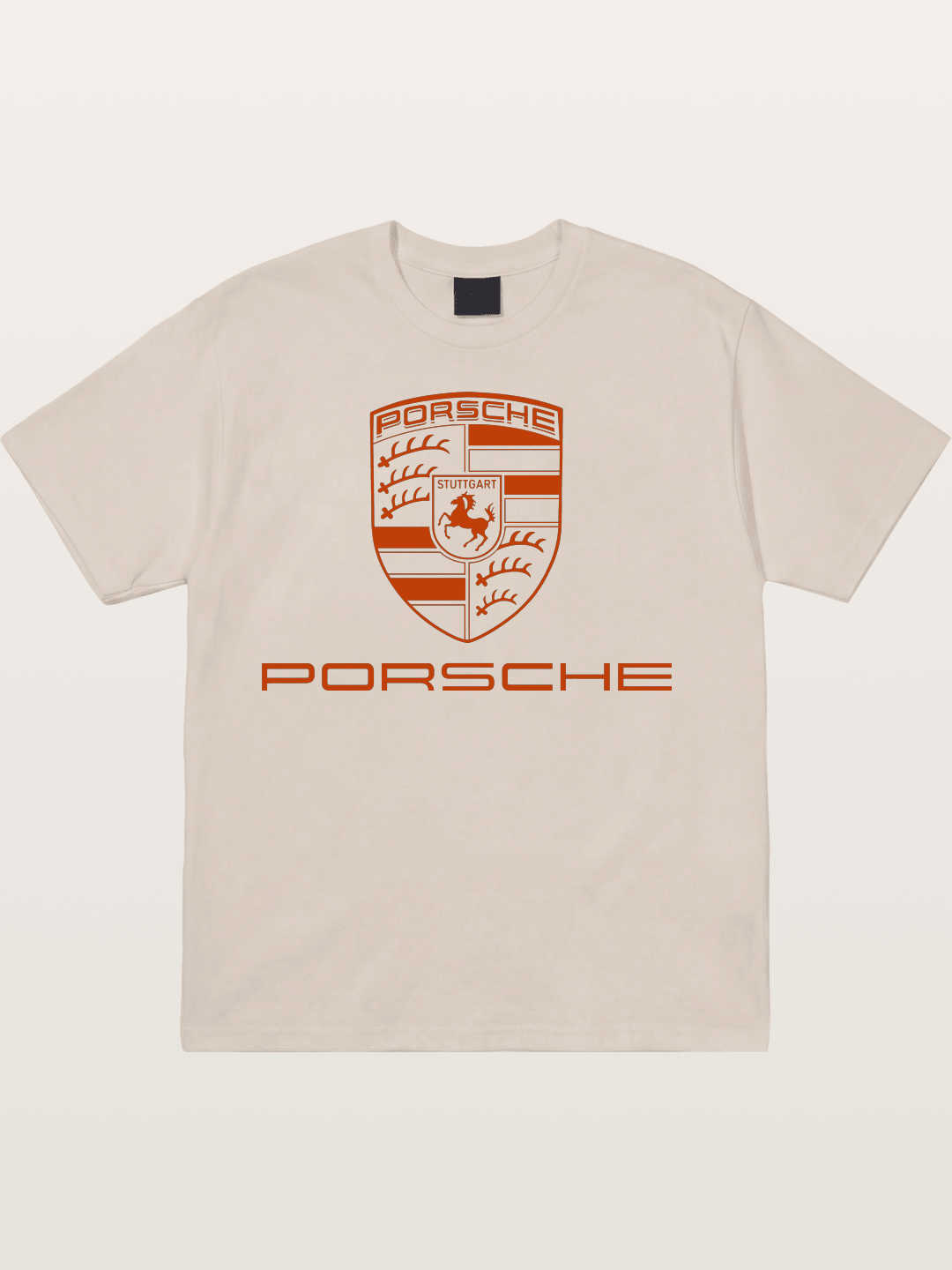 Porsche Crest Orange White Logo Cotton T-shirt