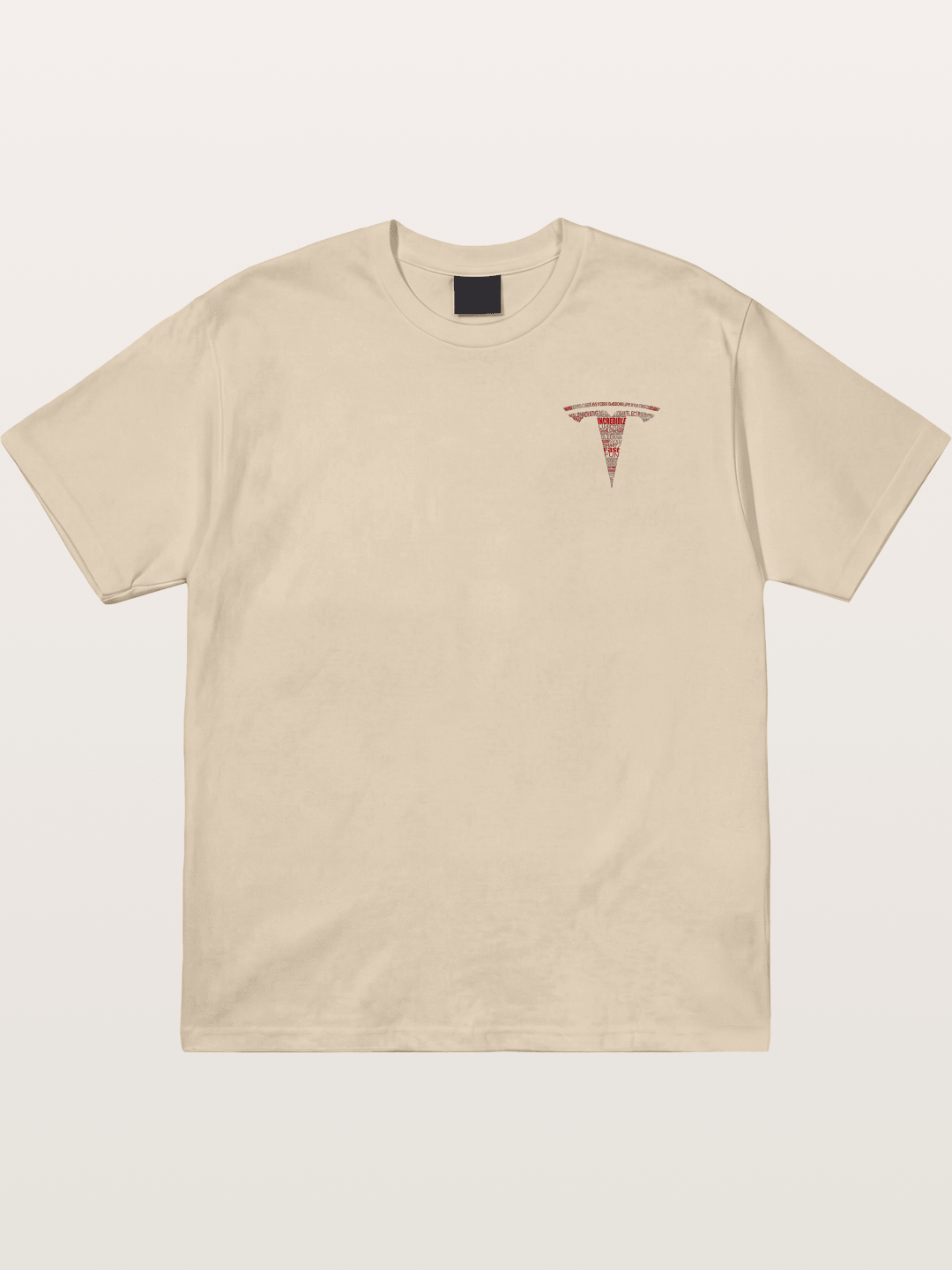 Tesla Word Cloud Heart Print Gildan T-shirt