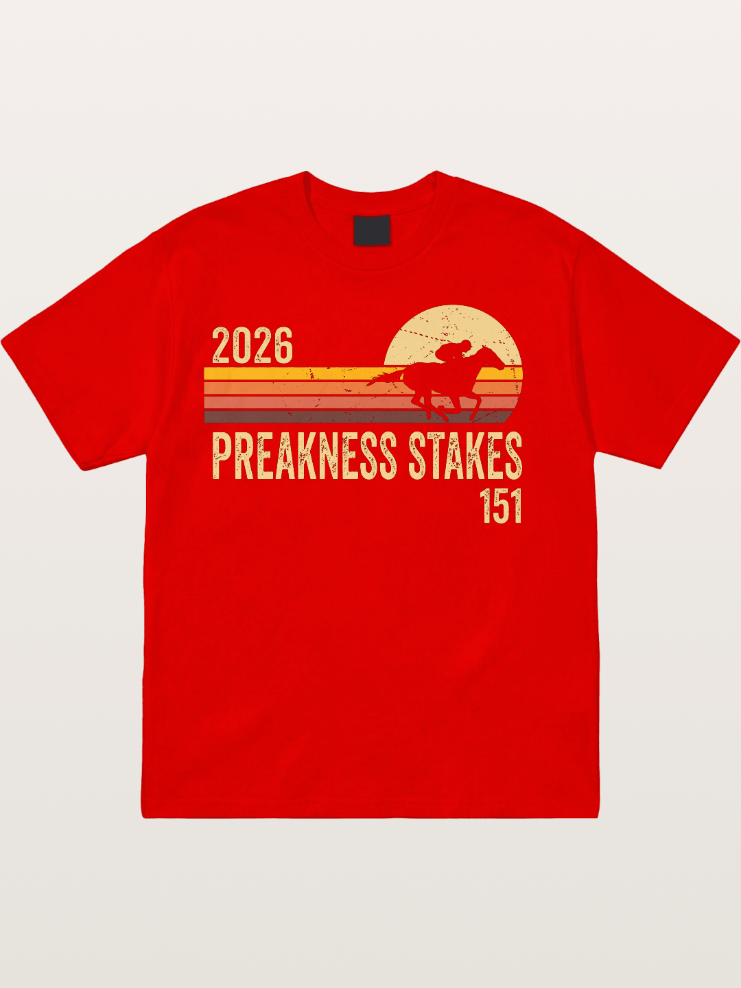Retro Sunset Preakness Stakes 2026 Cotton T-shirt