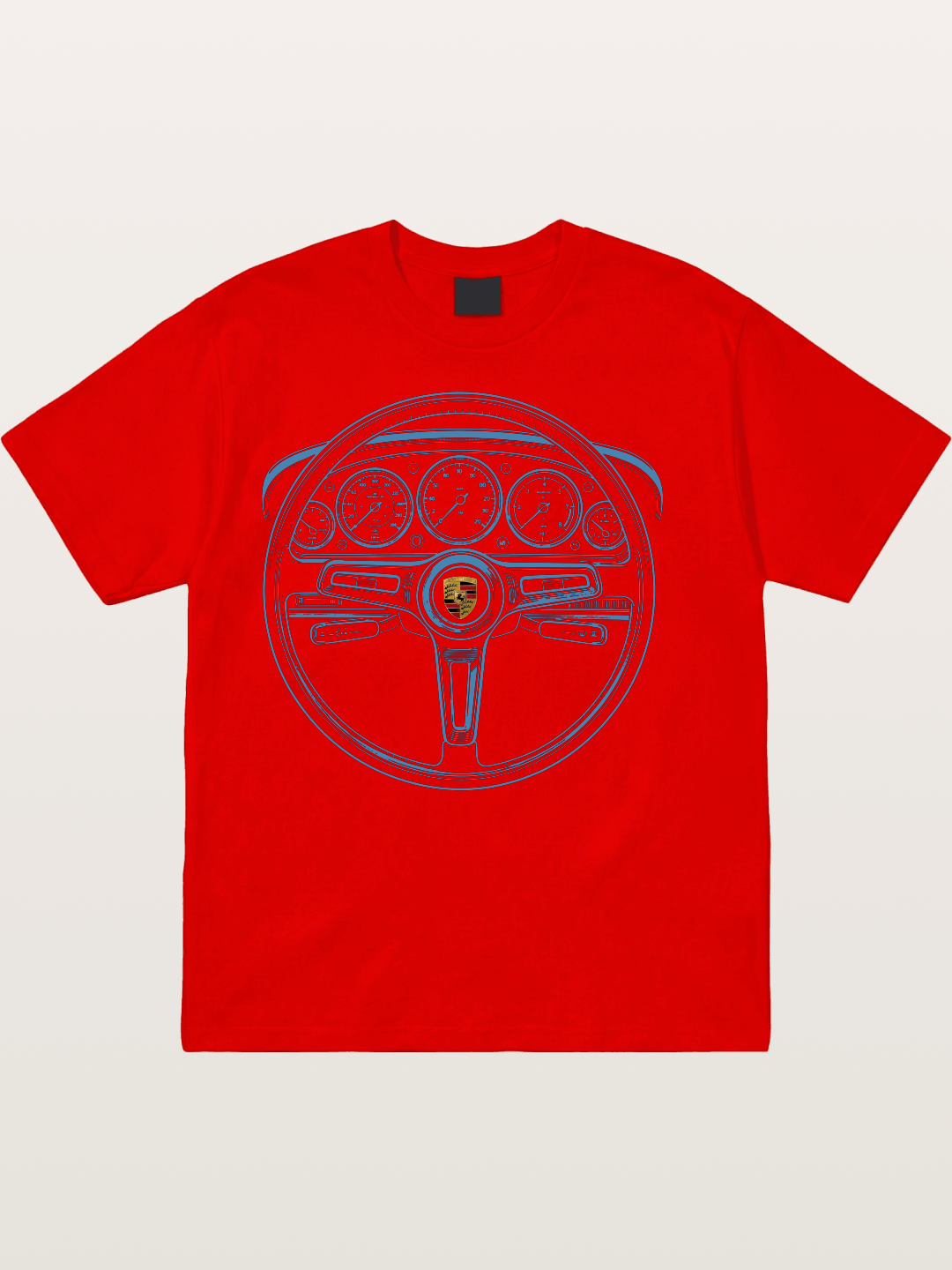 Porsche Classic Steering Wheel Blueprint Cotton T-shirt