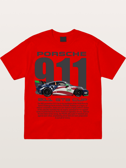 Porsche 911 GT3 Cup American Colors Cotton T-shirt