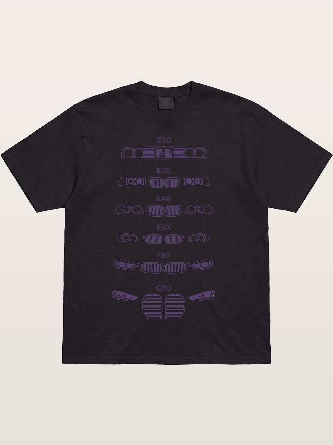 BMW Headlight Generations Print Cotton T-shirt