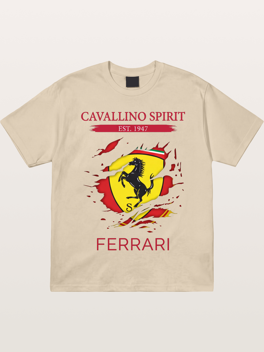Ferrari 1947 Tear Logo Gildan T-shirt