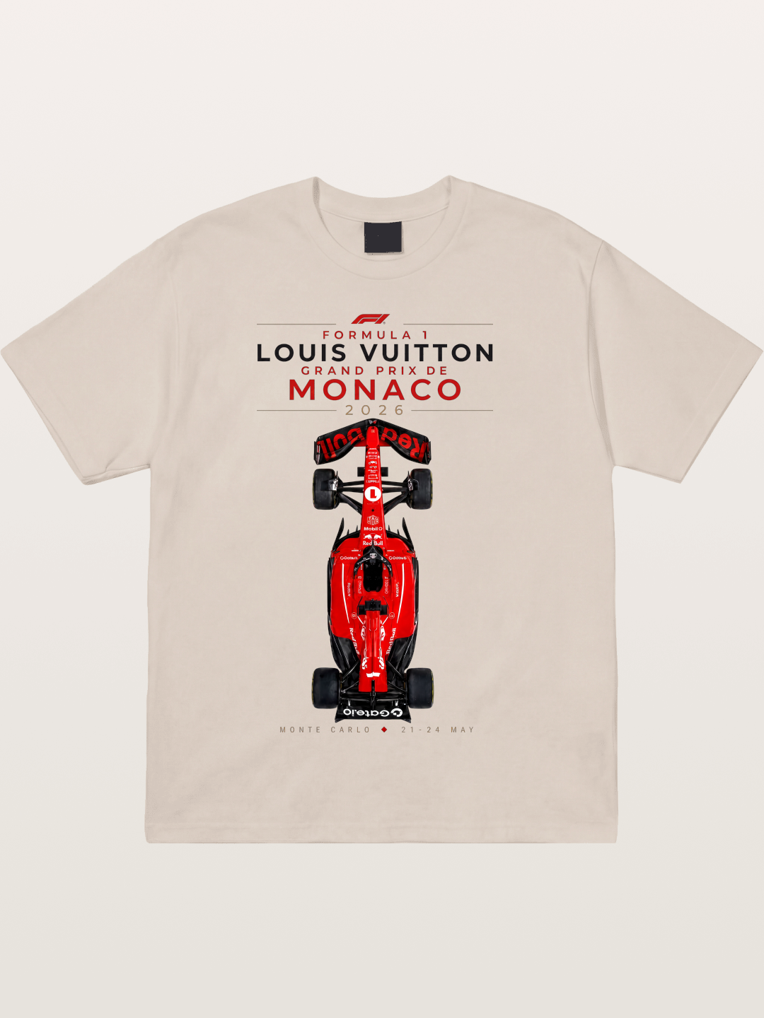 LV Monaco F1 Red Race Car Cotton T-shirt